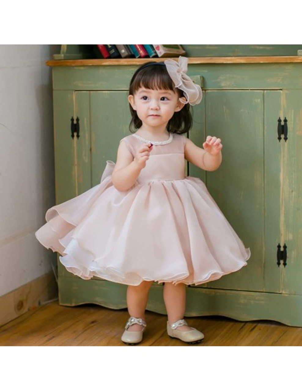 Amazon.com: Christening Embroidery Lace Birthday Christmas Easter Flower Baby  Girl Dress Princess Formal Prom Tutu Ball Gown 3M Bean Powder: Clothing,  Shoes & Jewelry