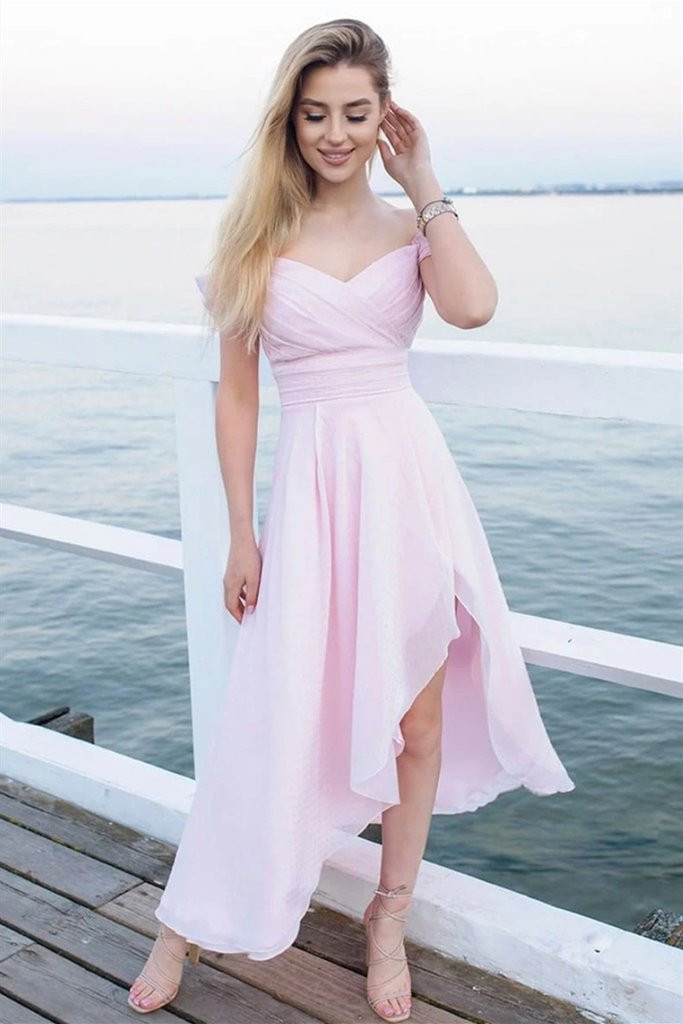 light pink chiffon cocktail dress ZAPAKA Women Light Pink Evening Dress Off the Shoulder Mermaid Chiffon Formal Dress, Light Pink / US22W