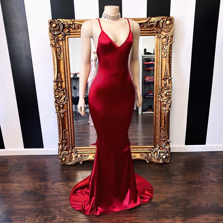 Shop Annakoo 2022 Long Backless Red Spandex Trumpet Mermaid Prom Formal  Dress Under 119