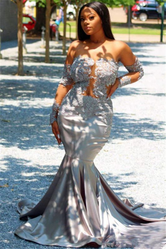 long sleeve mermaid prom dresses 2022 Trumpet/Mermaid Sweetheart Full/Long Sleeve Sweep Train Velvet Sequins Prom  Dress with Split S7640P - Prom Dresses