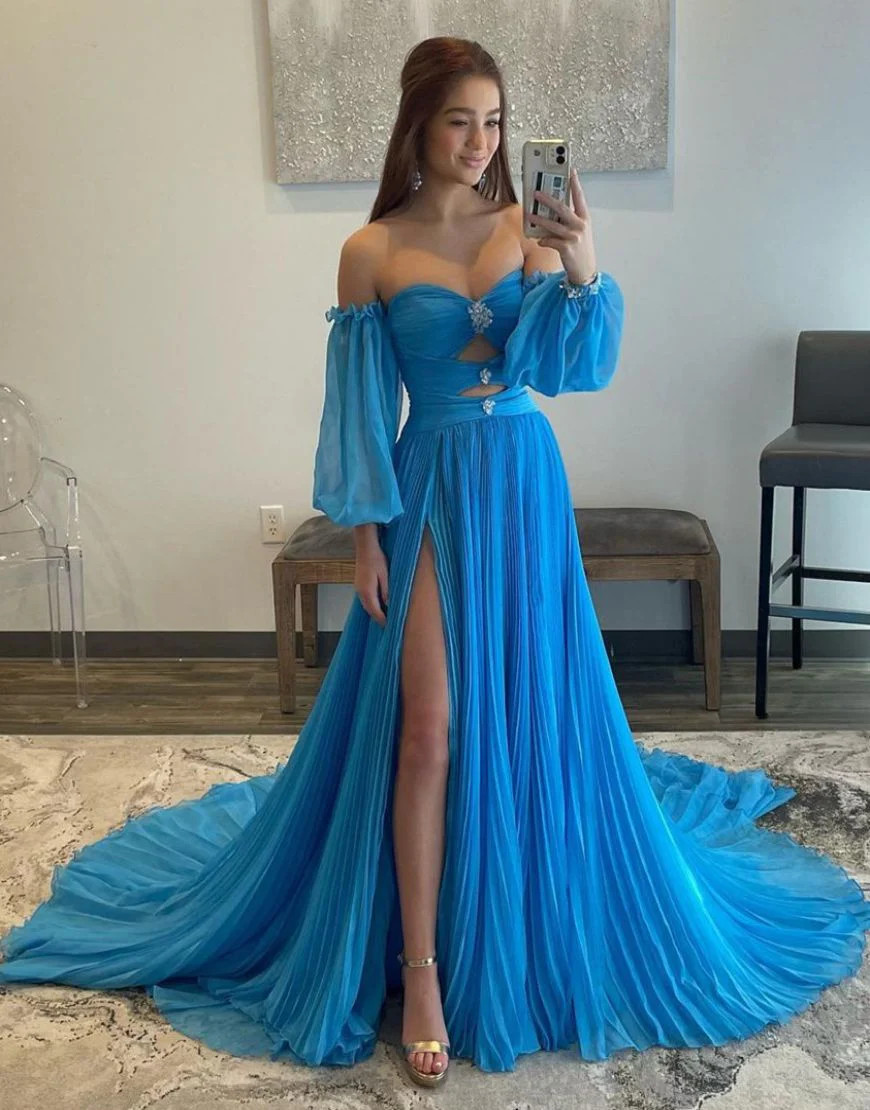 Shop 2023 ANNAKOO A-Line Cut Out Chiffon Prom Dress With