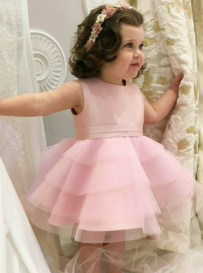 tiered tulle flower girl dress