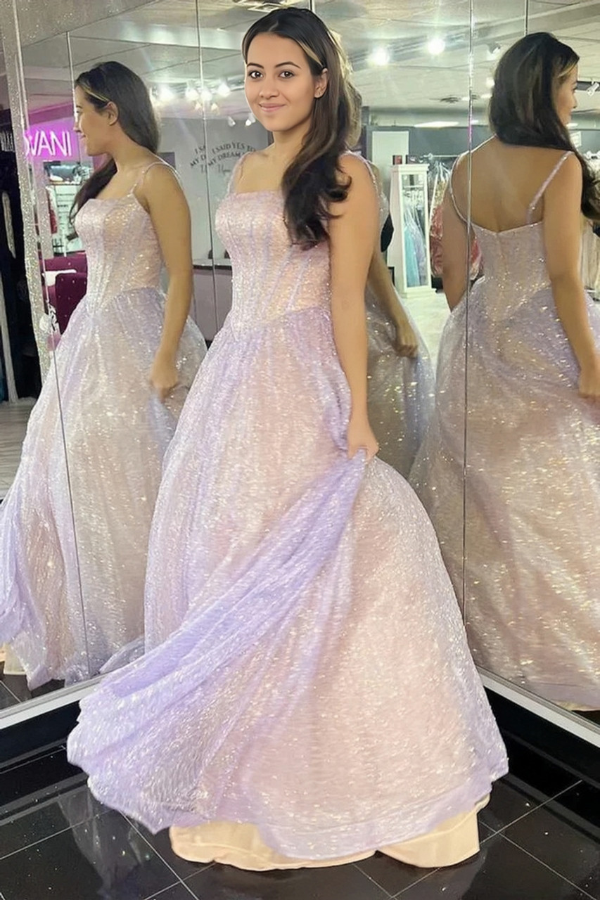 Shop 2023 ANNKOO Pink Spaghetti Straps Fairy-Tale A-Line Prom Dress Under  228
