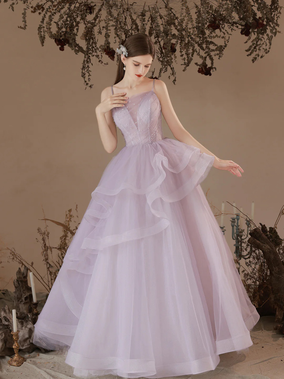 chinese dress ladies Sexy Luxury Handmade Beaded Prom Dresses, A-line Prom Dresses, 2023 Ne –  Berryera main image 0