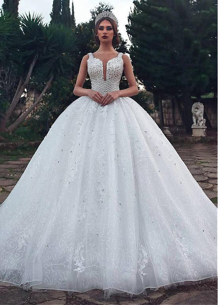 sparkly ball gown wedding dress