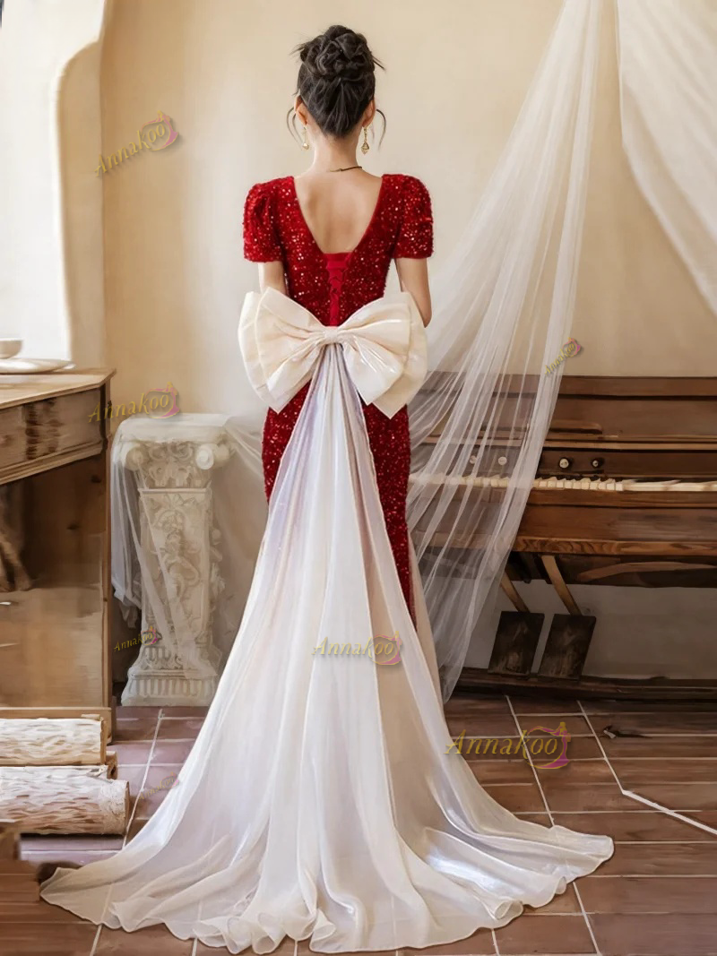 burgundy long evening dress Magenta Pink Off-Shoulder Long Prom Dress CA109 main image 0