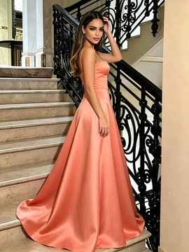 Shop 2026 ANNAKOO Spaghetti Straps Green Sheath Column Backless Satin Prom Dress Under 129