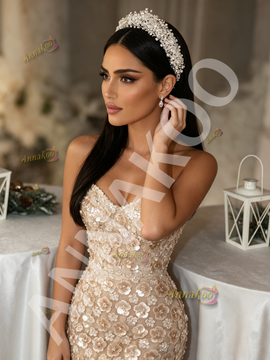Shop 2026 ANNAKOO Strapless Sequin Beading Trumpet Mermaid Sparkle Prom Dress under 298