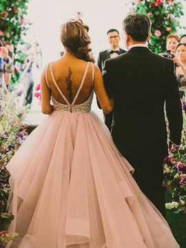  Ball Gown Scoop Beading Gray Sleeveless Organza Prom Dresses