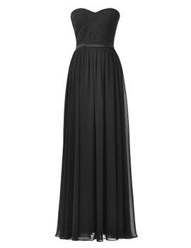 Burgundy Sweetheart Chiffon Long A-Line Party Bridesmaid Dress 