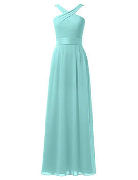 Party Grape Halter Long A-Line Bridesmaid Dress 