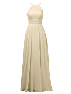  Jewel Pink  A-Line Party Long Bridesmaid Dress