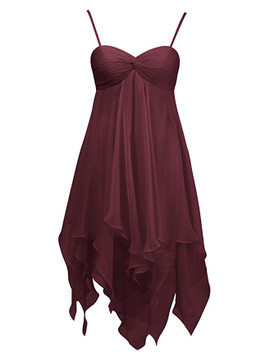 Chiffon Empire Spaghetti Short Party Bridesmaid Dress 