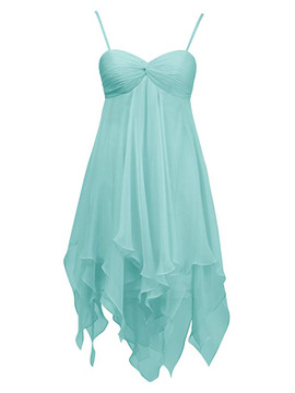 Chiffon Empire Spaghetti Short Party Bridesmaid Dress 