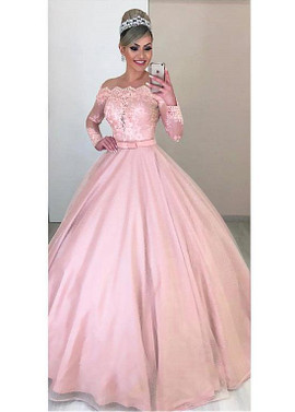 Pink Tulle Off-the-shoulder 2 In 1 Wedding Dresses With Detachable Skirt