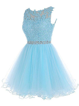 Burgundy Tulle Short Lace  Beaded Cocktail Homecoming Dress