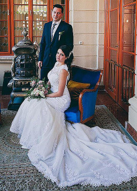 Elegant Tulle Jewel  Lace Appliques Mermaid Wedding Dress