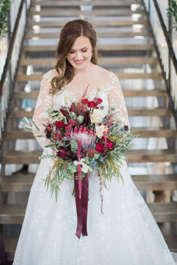 Shop Winter Long Sleeve V Neck A Line Zipper Up Sweep Train Lace Wedding Dress