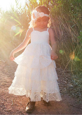 Shop Cheap Cute Lace Sweetheart White A-line Flower Girl Dress under 80