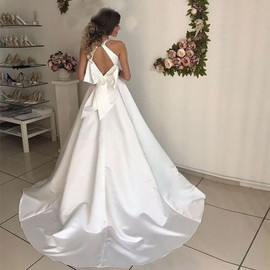 Shop Cheap Deep V-neck Backless Sleeveless Sexy White Wedding Dress Under 200