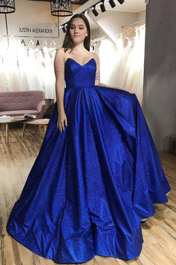 Shop Sexy Sparkling Sequin Sweetheart Royal Blue Long Prom Dress under 200