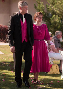 Shop Half sleeve Chiffon Jewel Fuchsia A-line Mother Of The Bride Dresses With Belt from Annakoo