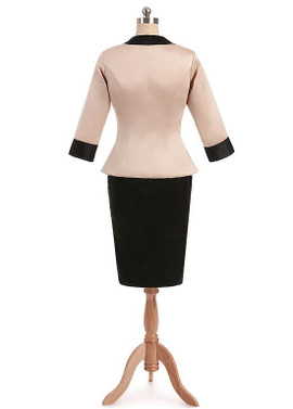 Shop Long Sleeves Satin Jewel Champagne Knee-length Sheath/Column Mother Of The Bride Dresses With Jacket