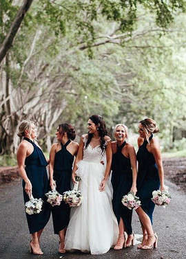 Navy blue store bridesmaid dresses short