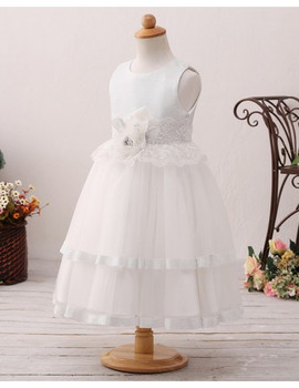 Beach Wedding Ivory Layered Short Flower Girl Dress 