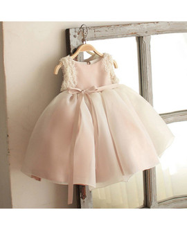 Tutus Wedding Dress Blush Pink Tulle Flower Girl Dress 