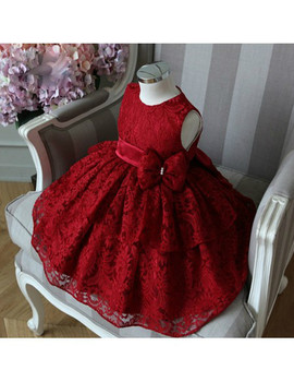 Burgundy Lace  Girls Pageant Gown Princess Flower Girl Dress