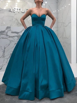 Shop Unique Long Off Shoulder Sweetheart Satin Turquoise Ball Gown Evening Prom Dresses with Pockets under 200