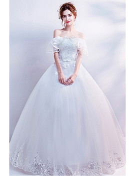 Shop 2020 New Off The Shoulder White Ball Gown Wedding Dress With Sequins under 100