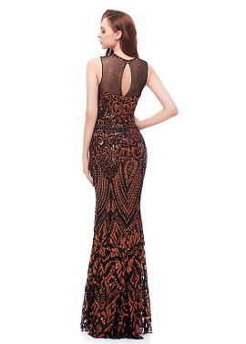 Shop Sparkle Long Sequin Lace Jewel Gold Floor-length Mermaid Evening Dresses under 200