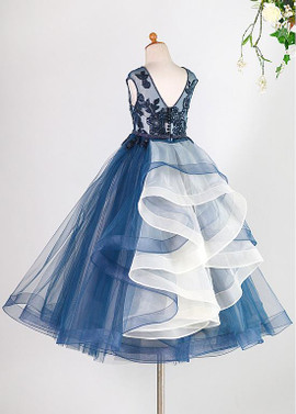 Shop Beautiful Tulle Jewel Beading Appliques Ruffles A-line Flower Girl Dress from ANNAKOO