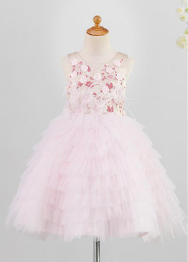 Shop Cute Tulle Jewel Tulle Appliques Beading Ball Gown Knee-length Flower Girl Dress from