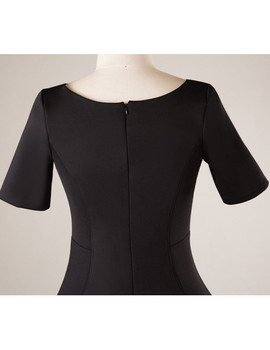 Plus Size Short Sleeve Black Mother Of The Brides Dress