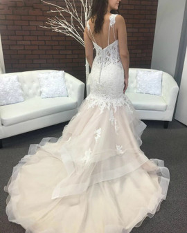 Buy Cheap Unique 2020 Tulle Lace Appliques Champagne Mermaid Straps Wedding Dress From Annakoo