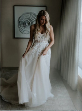 Shop 2020 Boho Appliques Sleeveless Ivory Tulle Sweetheart Wedding Dress For Sale