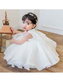 White  Toddler Pageant Princess Flower Girl Dress