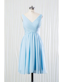 pale blue short bridesmaid dresses