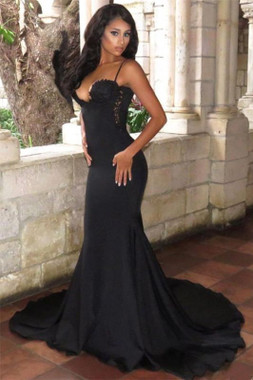 Shop 2020 Long Black Backless Sexy Mermaid Long Train Formal Prom Dress Under 150