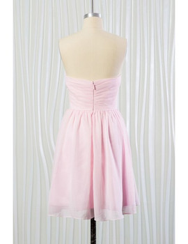 Short Chiffon Blush Pink Beach Bridesmaid Dress