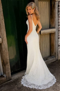 Mermaid Lace Backless Spaghetti Strap Long Bridal Wedding Dress Just Be The One For You