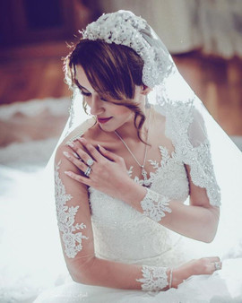 Long Sleeve Ball Gown Long Train See Through Back Bride Lace Wedding Dresses Will Be Available For Purchase