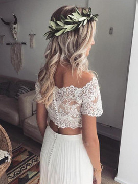 Shop Beautiful Half Sleeve Sexy Lace Cheap Tulle Off The Shoulder Wedding Dress Under 140