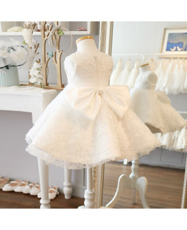  Toddlers Cute Tutu White Flower Girl Dress 