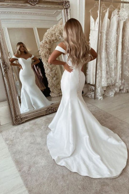 Shop Unique Off The Shoulder Mermaid Sleeveless Sexy Bridal Wedding Dress Under 160