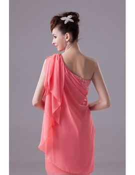 Elegant One Shoulder Chiffon Short Mother Of The Brides Dress