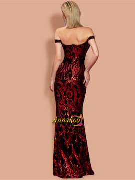 Shop 2021 Off The Shoulder Red Sequin Mermaid Sparkle Prom Dress Under 95